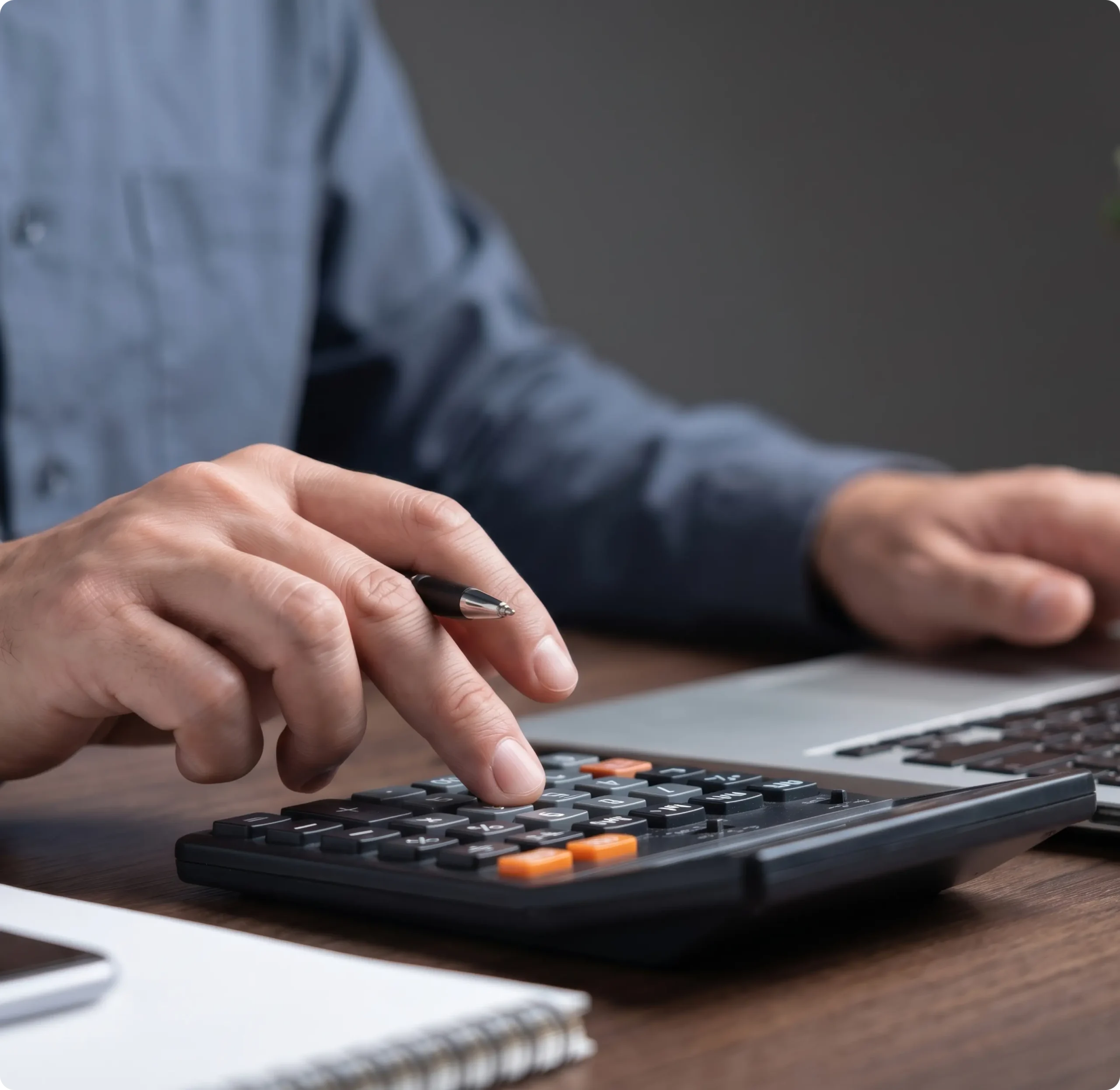 professional with calculator